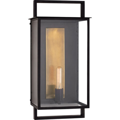 Ian K. Fowler Halle 1 Light 23 inch Aged Iron and Clear Glass Outdoor Wall Lantern, Large
