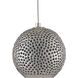 Giro 7 Light 16 inch Painted Silver/Nickel/Blue Multi-Drop Pendant Ceiling Light