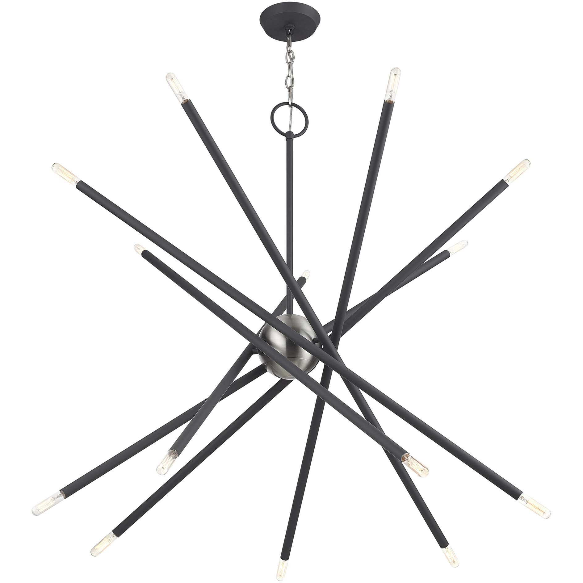Soho 14 Light 40 inch Scandinavian Gray with Brushed Nickel Accents Foyer Chandelier Ceiling Light