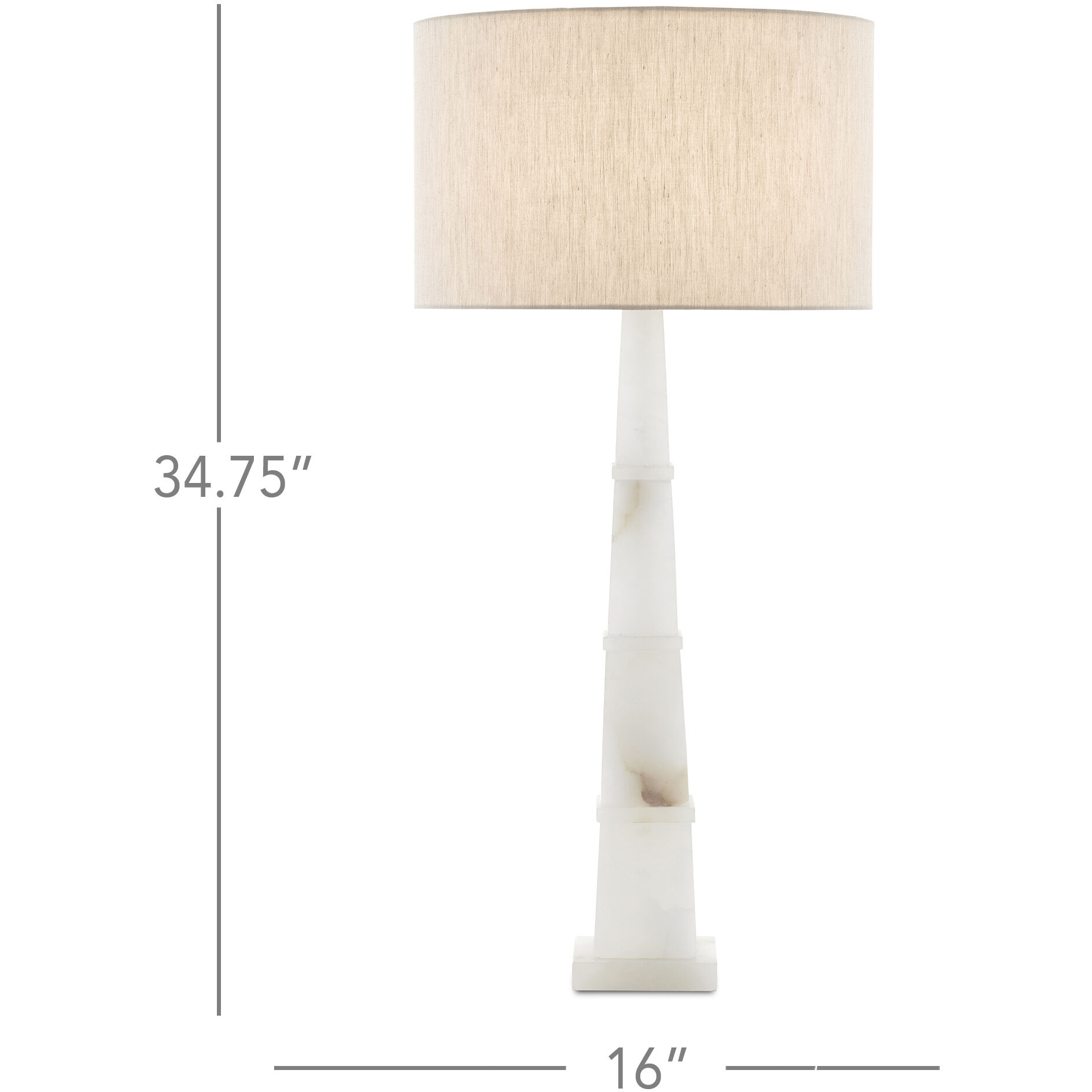 Alabastro 34.75 inch 150 watt Alabaster/Polished Nickel Table Lamp Portable Light