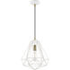 Knox 1 Light 12 inch Textured White with Antique Brass Accents Pendant Ceiling Light