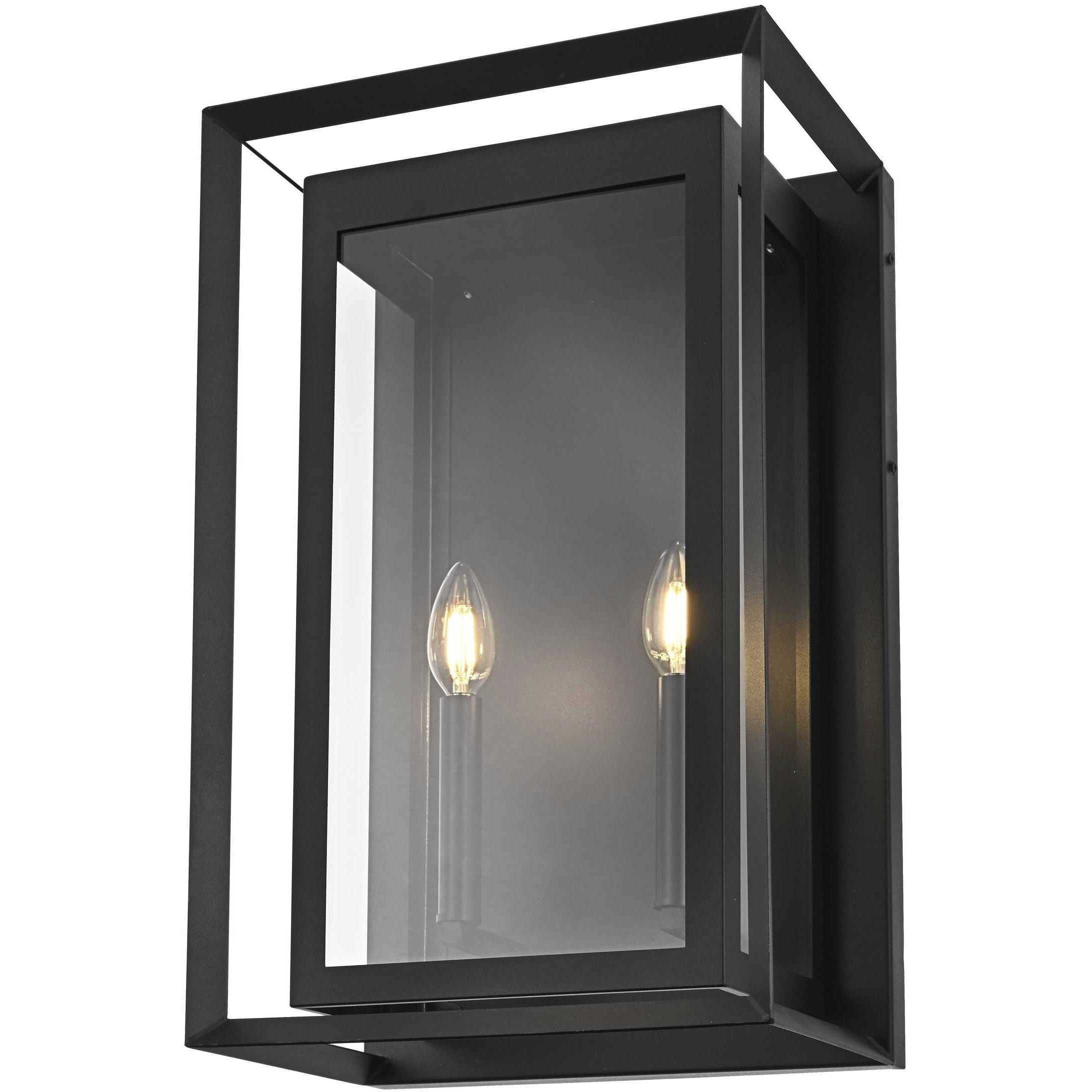 Etting 2 Light 19.5 inch Black Outdoor Wall Sconce