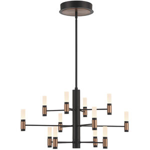 Albany LED 31.25 inch Black and Brass Chandelier Ceiling Light