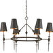 Anselm 6 Light 39.5 inch Verde Bronze and Contemporary Gold Chandelier Ceiling Light