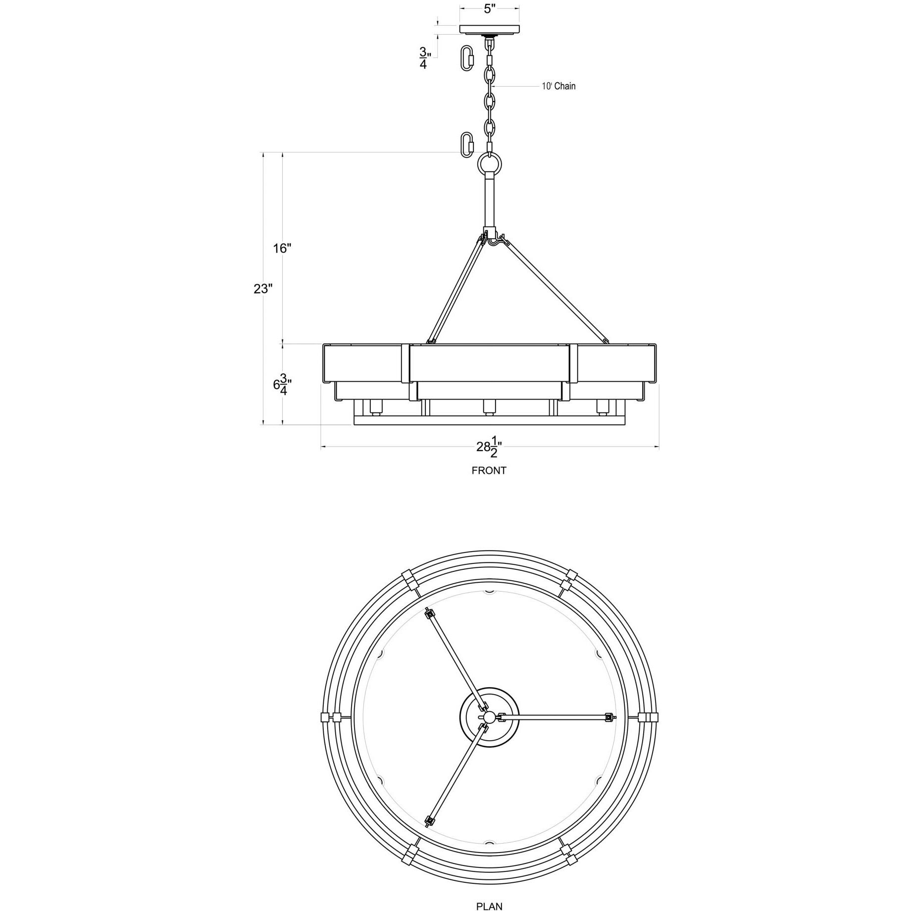 Blonde Moment 6 Light 28.5 inch Matte Black and Honey with Medium Oak Pendant Ceiling Light