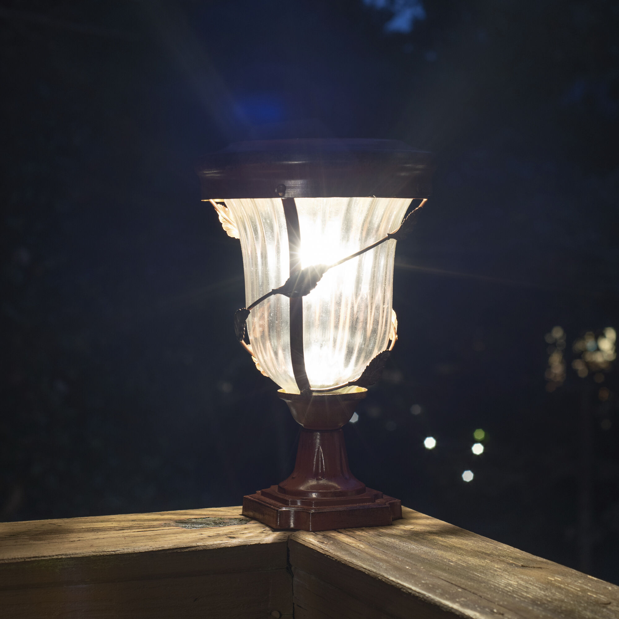 Flora LED 13 inch Antique Bronze Outdoor Post Light, Solar