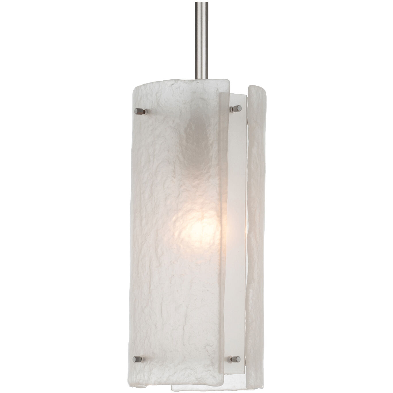 Textured Glass 1 Light 5.7 inch Classic Silver Pendant Ceiling Light in Adjustable Cord, Frosted Granite
