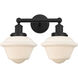 Oxford 2 Light 15.5 inch Matte Black Bath Vanity Light Wall Light