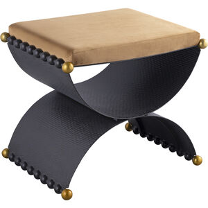 Layla 18.5 inch Blackened Bronze with Antique Brass Accent Stool