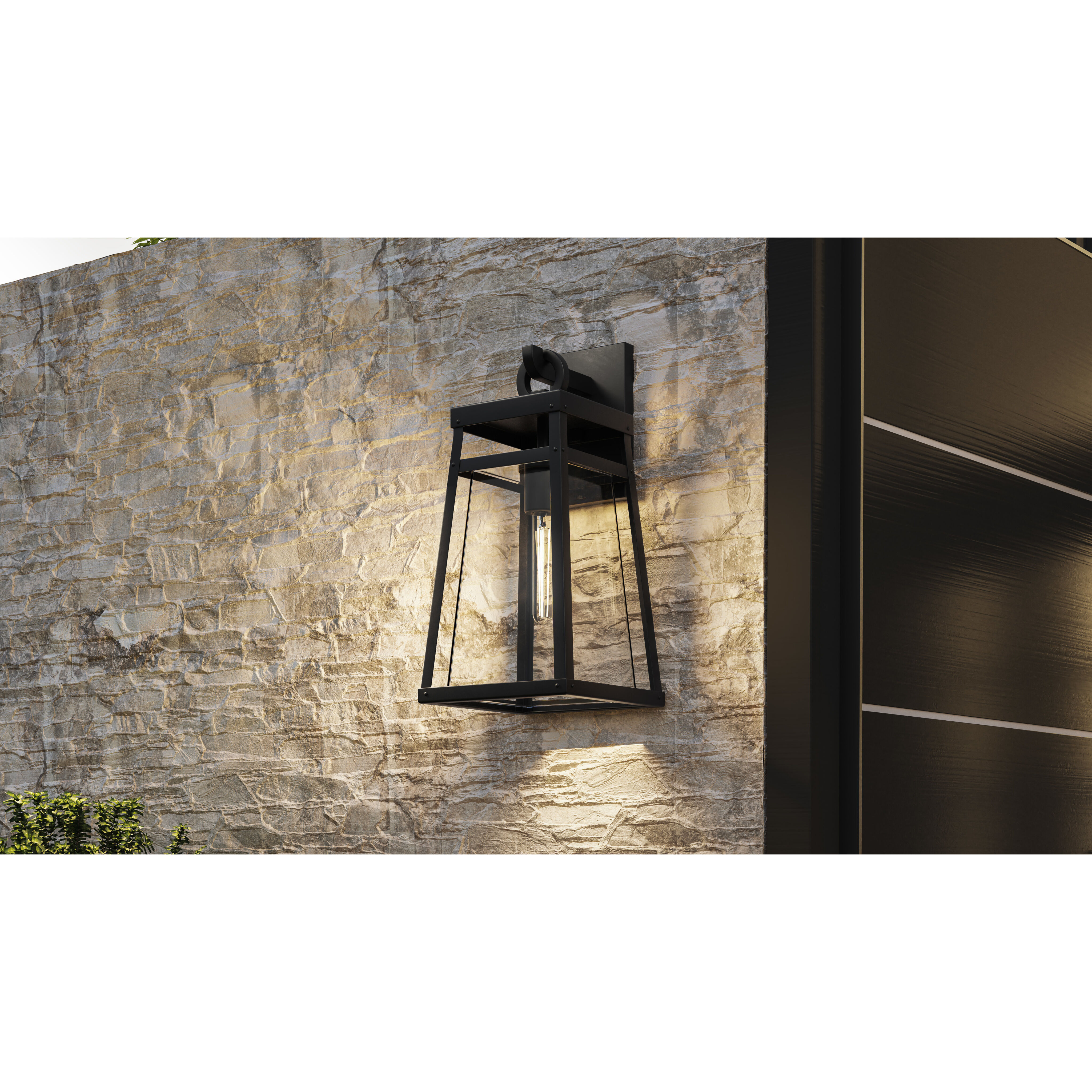 Godfrey 1 Light 21 inch Matte Black Outdoor Wall Lantern