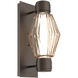 Aalto Mandrel Sconce Wall Light in 3000K LED, Flat Bronze, Optic Rib Amber