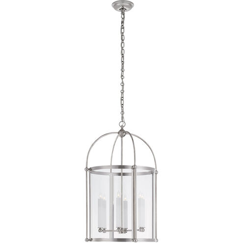 Chapman & Myers Riverside Round 6 Light 19 inch Polished Nickel Lantern Pendant Ceiling Light, Medium