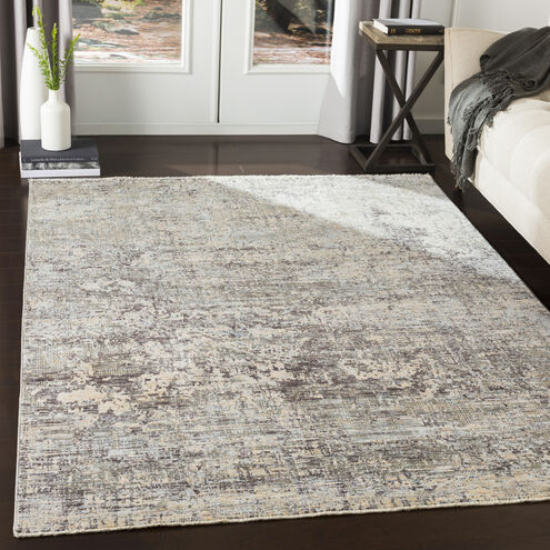 Presidential 96 X 39 inch Pale Blue/Medium Gray/Butter/Charcoal/Ivory Rugs, Runner