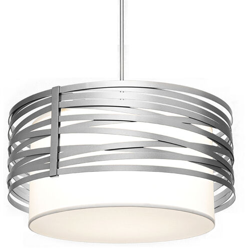 Tempest 1 Light 24.3 inch Beige Silver Chandelier Ceiling Light in Metallic Beige Silver, White Linen, Drum