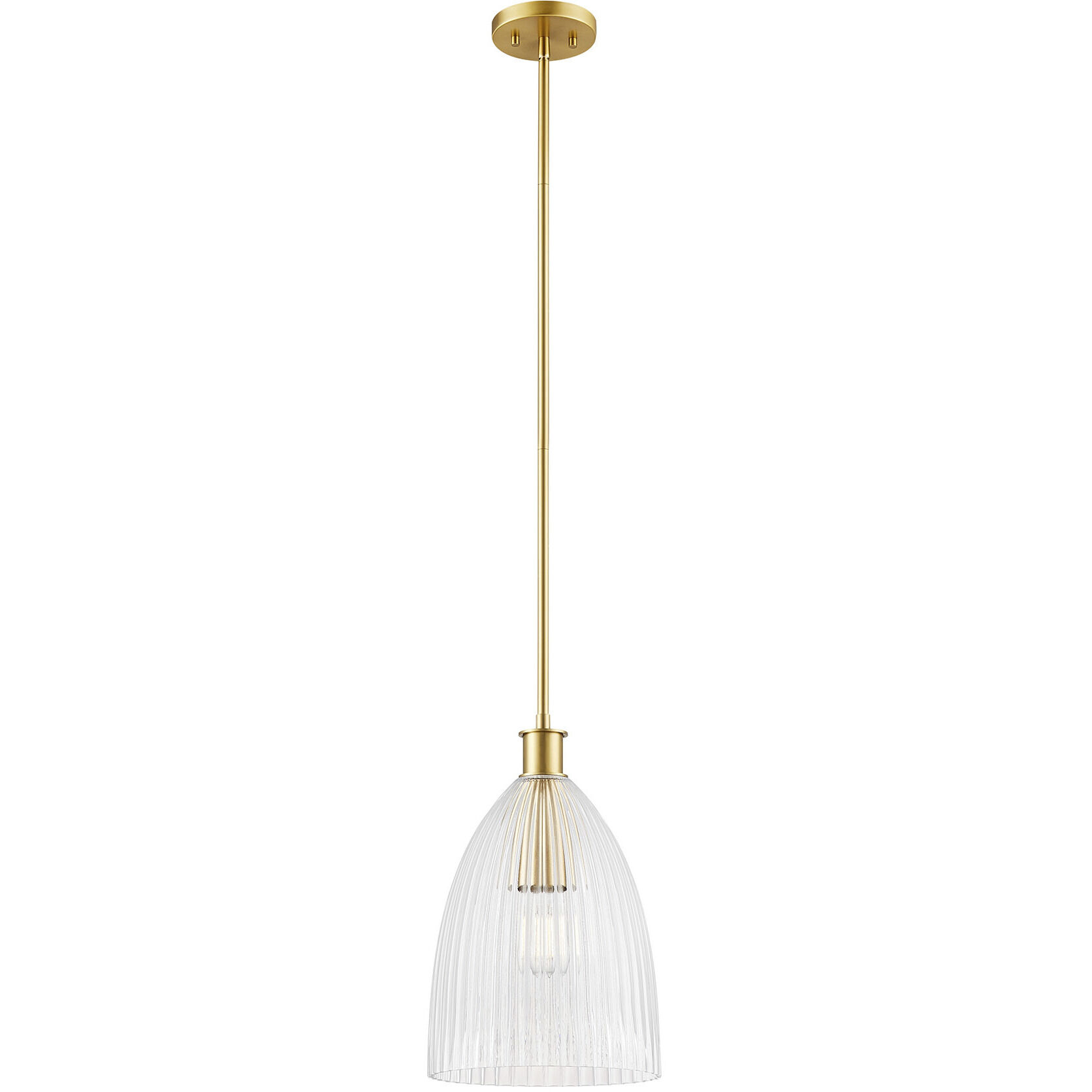 Transitional 1 Light 10 inch Natural Brass Pendant Ceiling Light