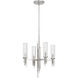 Torres 4 Light 18 inch Polished Nickel/Ribbed Glass Chandelier Ceiling Light