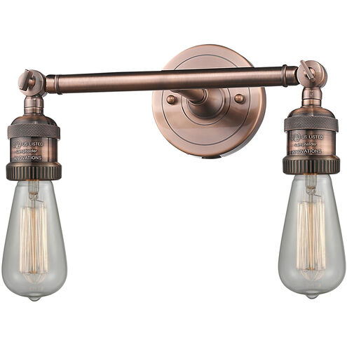 Franklin Restoration Bare Bulb LED 11 inch Antique Copper Bath Vanity Light Wall Light