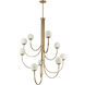 Caroline 9 Light 43.5 inch Brushed Gold Chandelier Ceiling Light