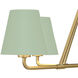 Xavier 4 Light 31.75 inch Vibrant Gold Chandelier Ceiling Light in Vibrant Gold and Green