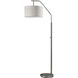 Max 66 inch 100.00 watt Brushed Steel Floor Lamp Portable Light, Simplee Adesso