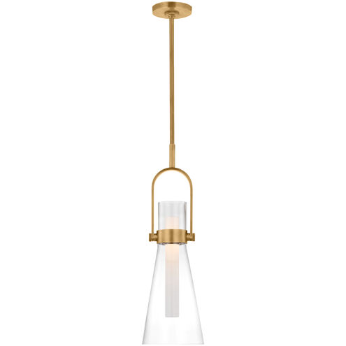 Ian K. Fowler Larkin LED 9.25 inch Hand-Rubbed Antique Brass Conical Pendant Ceiling Light