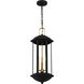 Crestfield 3 Light 10 inch Matte Black Outdoor Hanging Lantern, Large