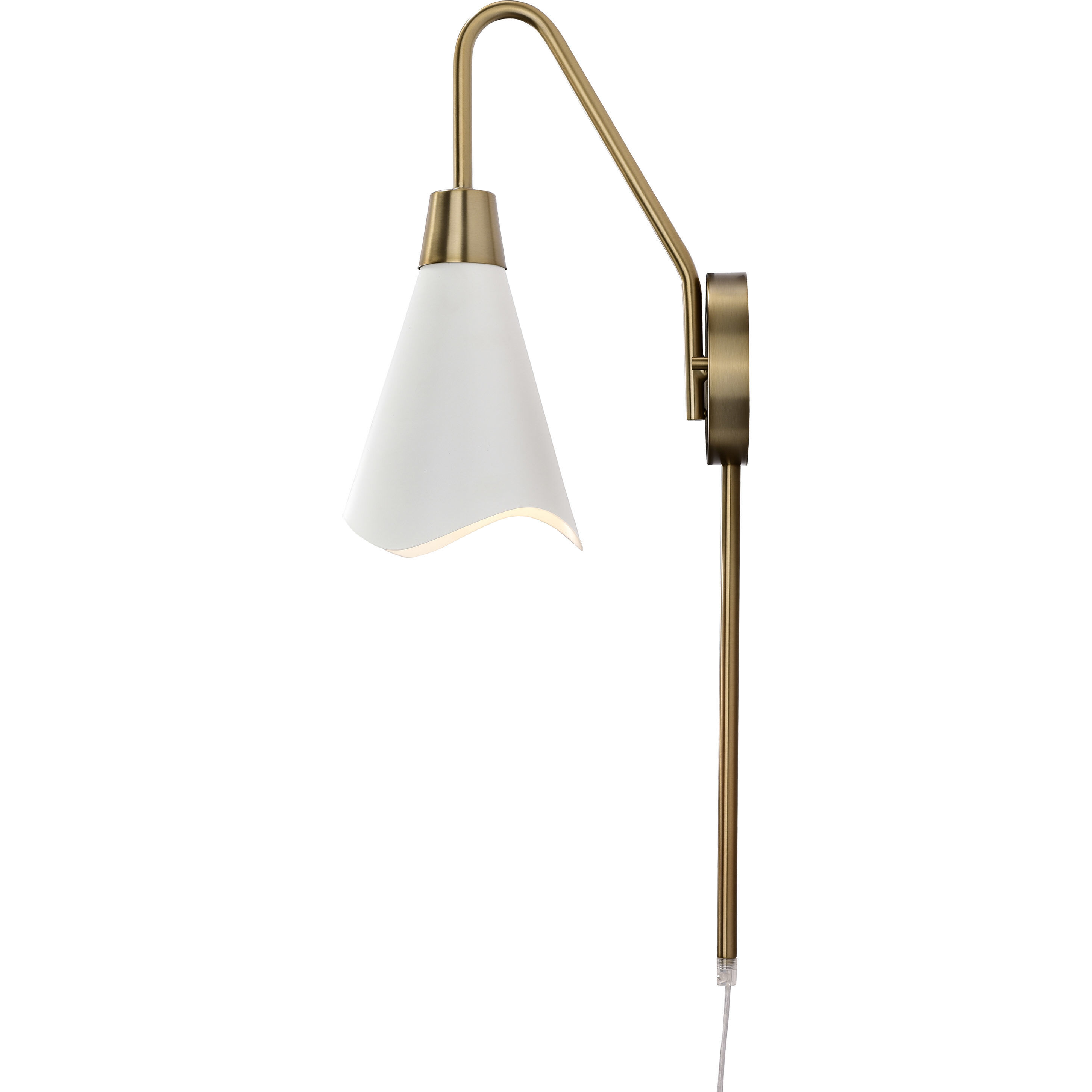 Tango 1 Light 6 inch Matte White/Burnished Brass Bathroom Vanity Lights Wall Light