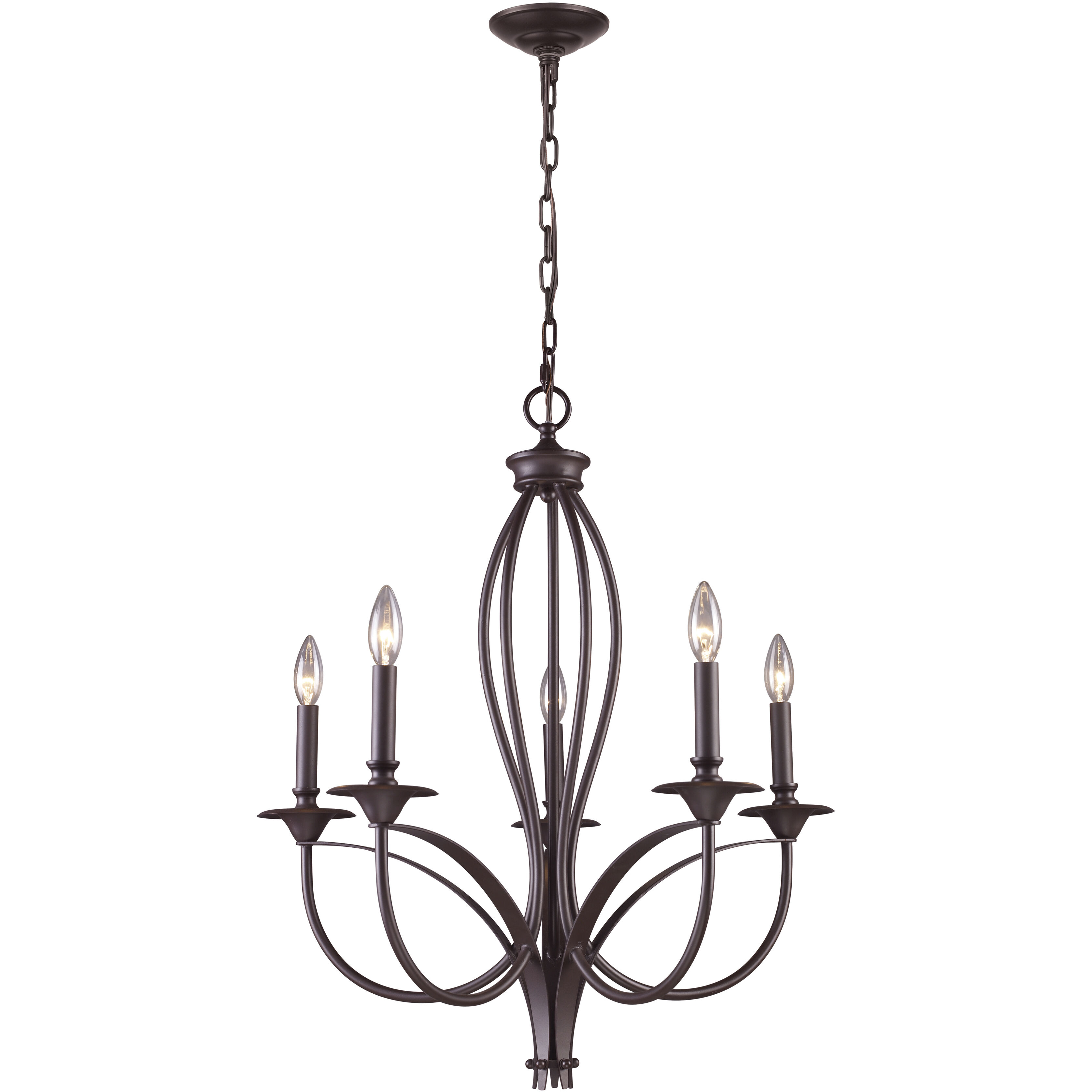Medford 5 Light 26 inch Oil Rubbed Bronze Chandelier Ceiling Light