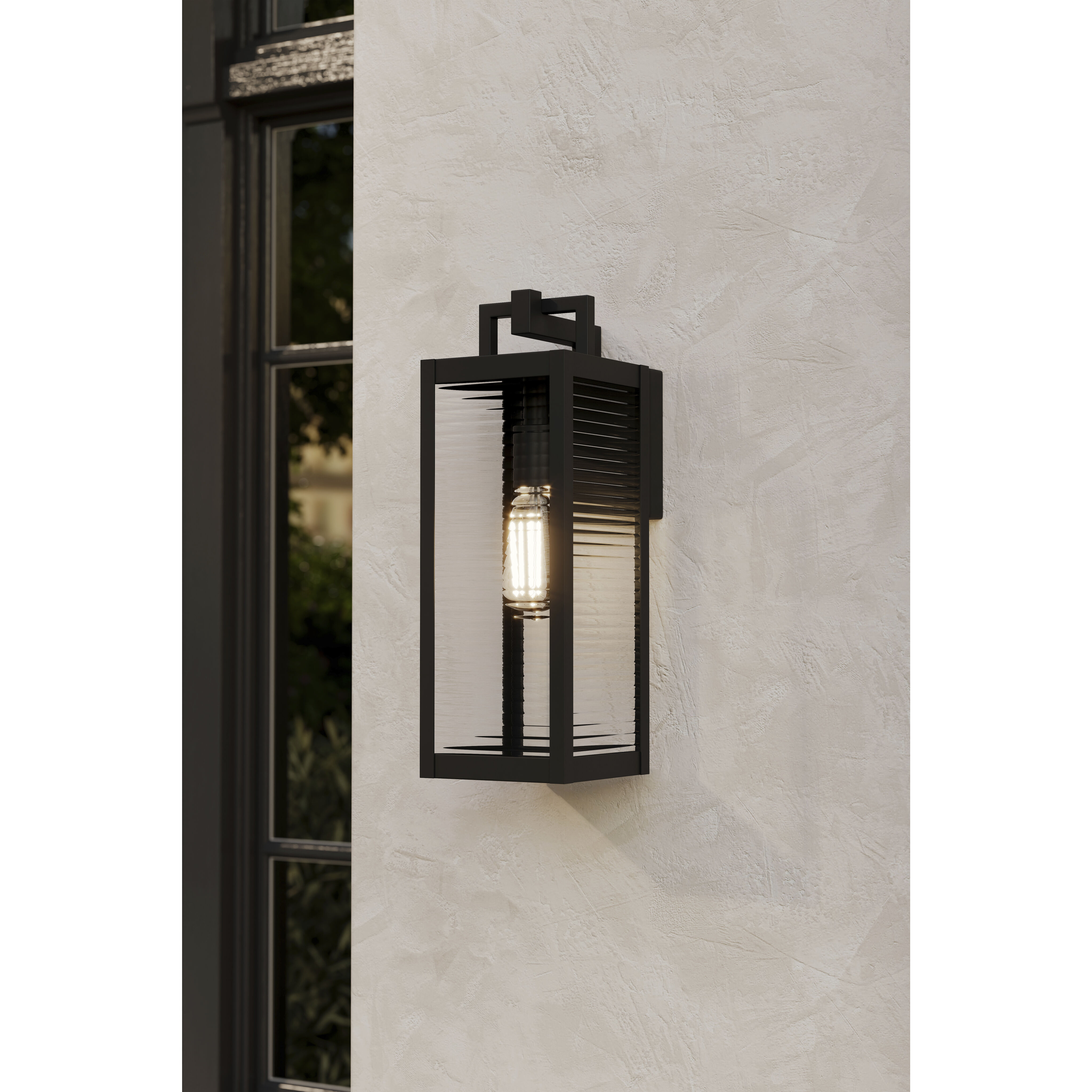 Edgewood 1 Light 16 inch Dark Matte Black Outdoor Wall Sconce