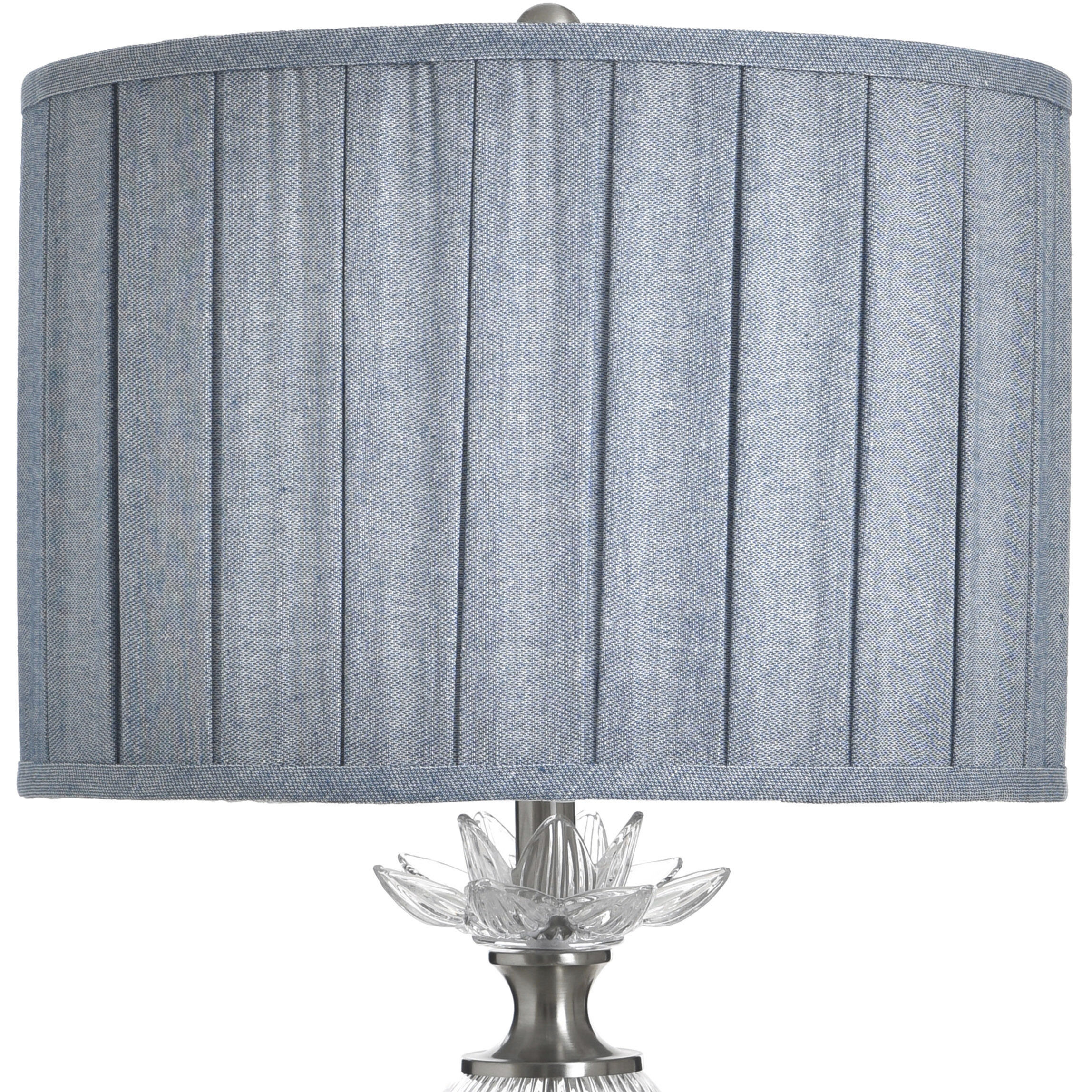 Lotus 30.5 inch 100 watt Lotus Silver and Blue Table Lamp Portable Light