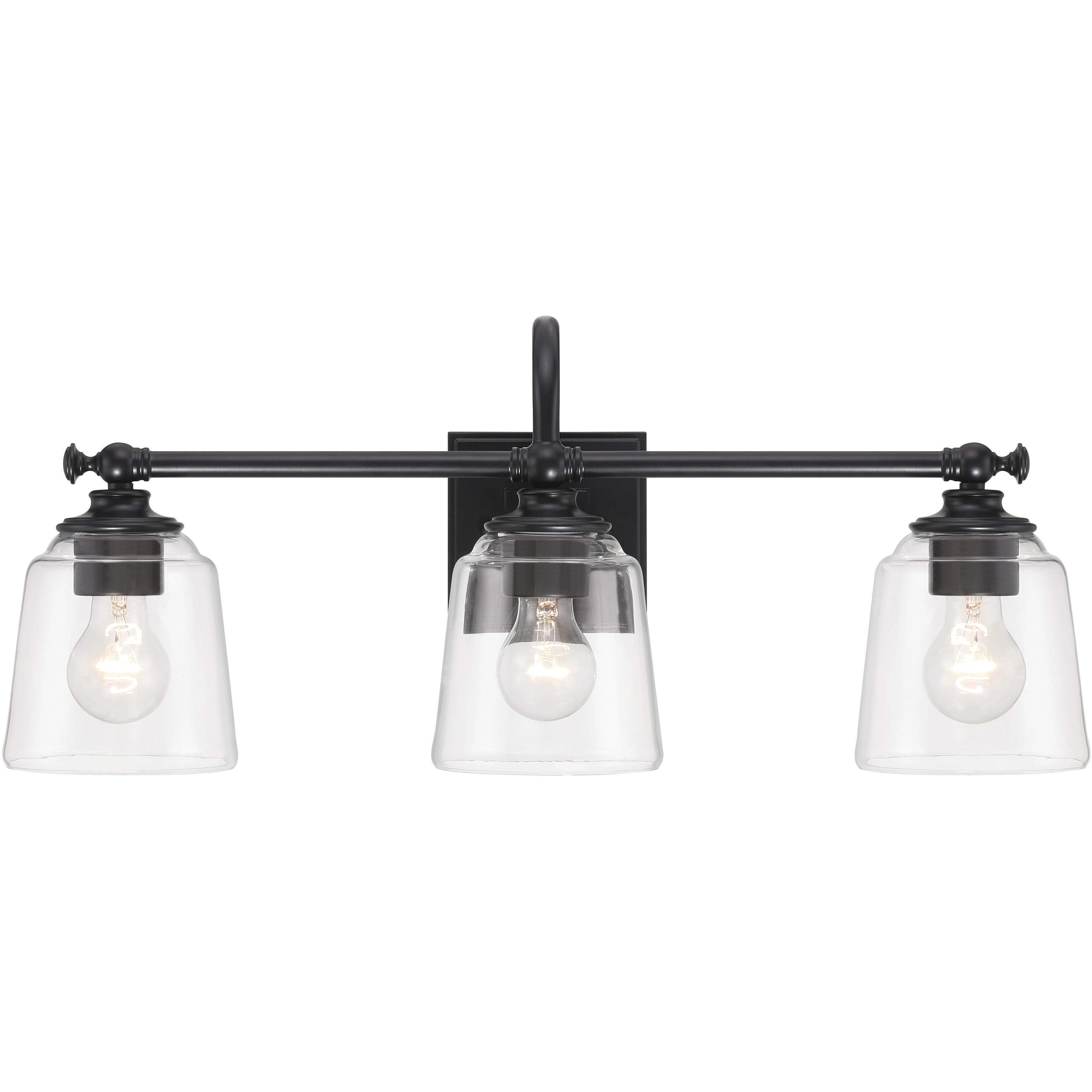 Antonia 3 Light 25.25 inch Coal Black Bath Vanity Light Wall Light