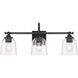 Antonia 3 Light 25.25 inch Coal Black Bath Vanity Light Wall Light
