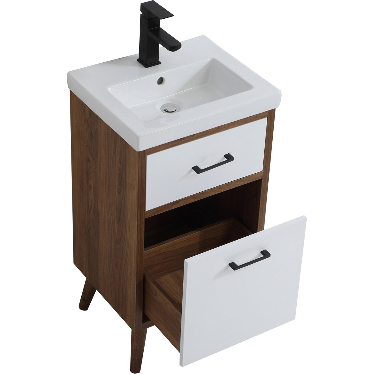 Boise 18 X 18 X 33 inch Matte White and Black Vanity Sink Set