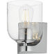 Scoop 1 Light 5.5 inch Polished Chrome Bath Vanity Wall Light in Clear