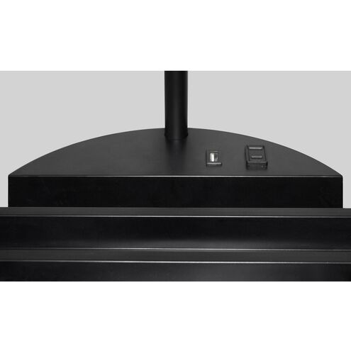 Signature 66.5 inch 150 watt Black Shelf Floor Lamp Portable Light, with USB Port and AC Outlet