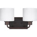 Canfield 2 Light 14.25 inch Bronze Wall Bath Fixture Wall Light