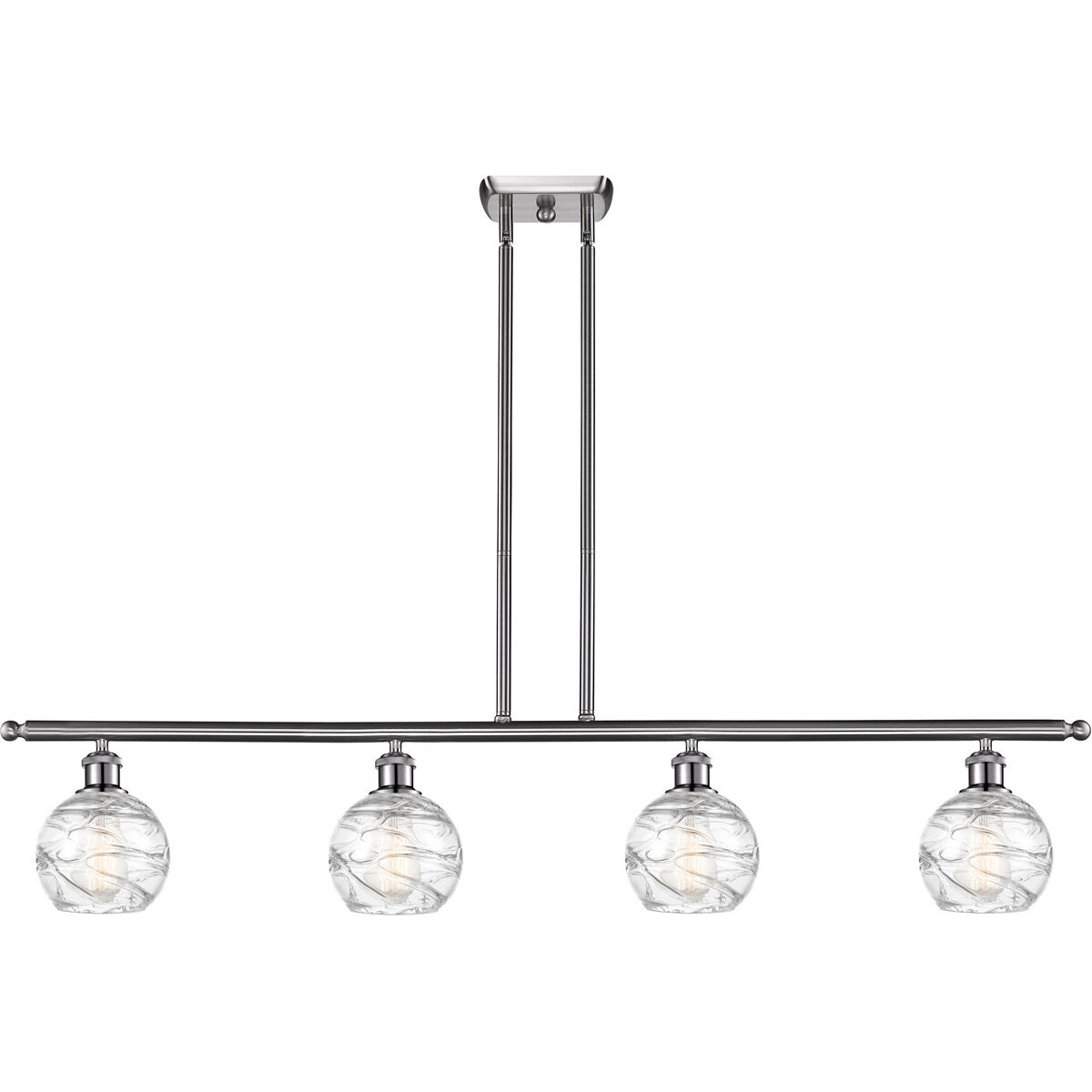 Ballston Small Deco Swirl LED 46 inch Brushed Satin Nickel Island Light Ceiling Light, Ballston