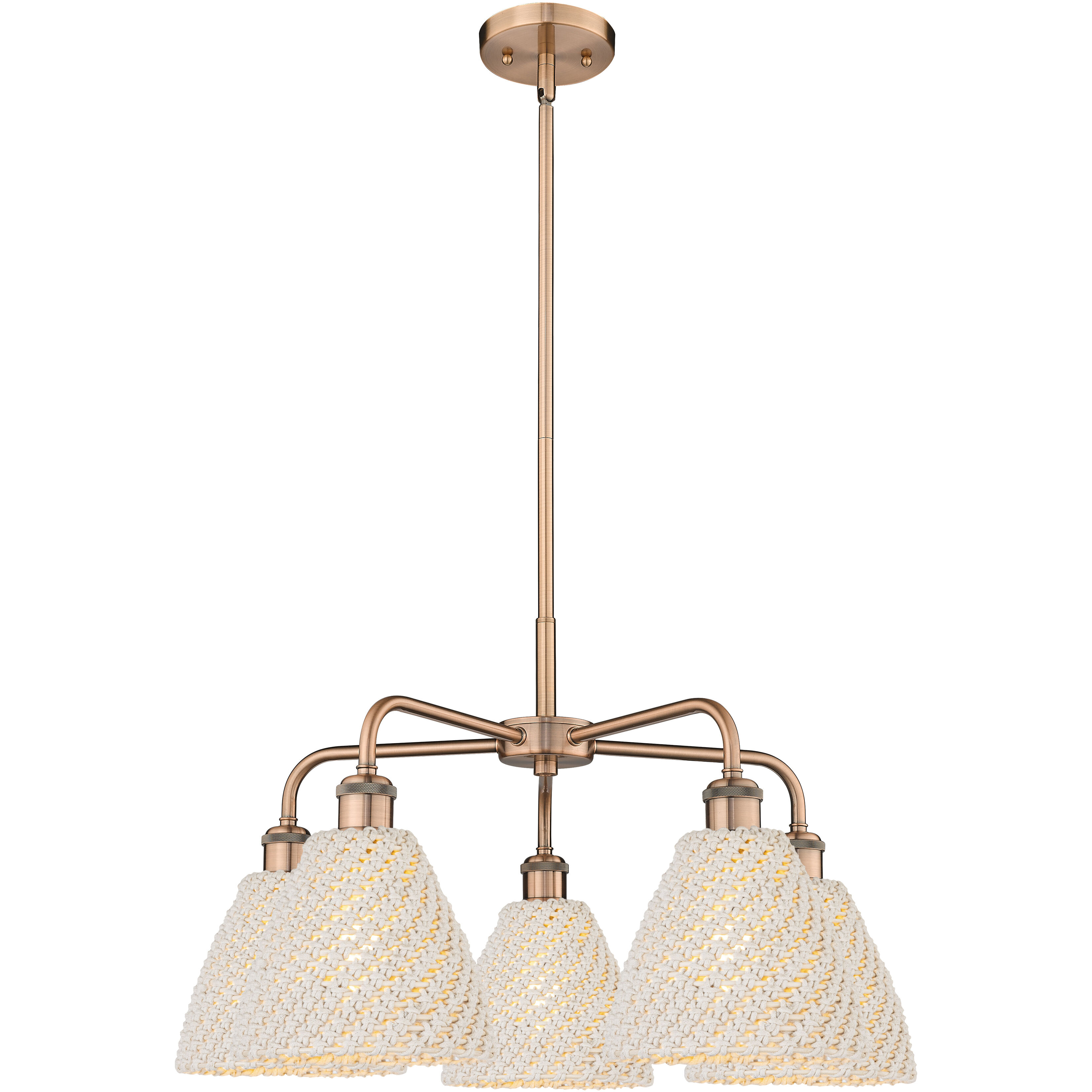 Ballston Bristol Natural 5 Light 26 inch Antique Copper Chandelier Ceiling Light