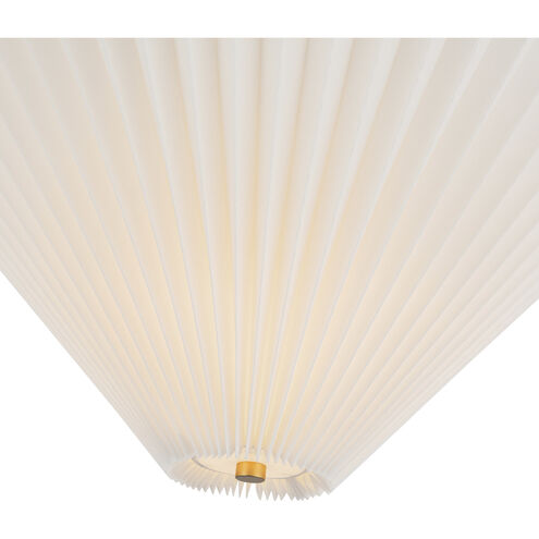 Alora Mood Bridgette 1 Light 16.38 inch Brushed Gold Semi-Flush Mount Ceiling Light in Brushed Gold and Folded White, Pleated Linen Shade