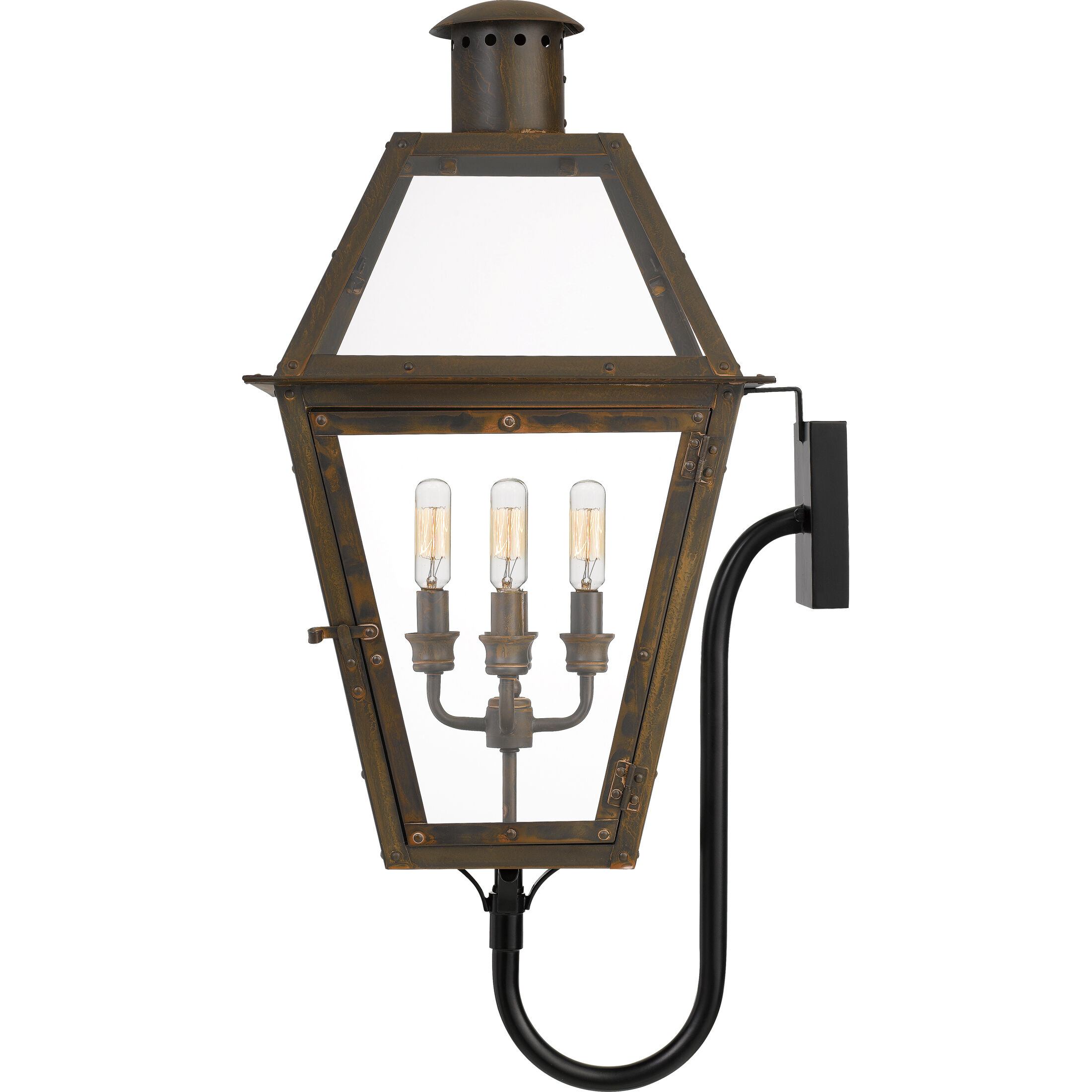 Rue De Royal 4 Light 30 inch Industrial Bronze Outdoor Wall Lantern