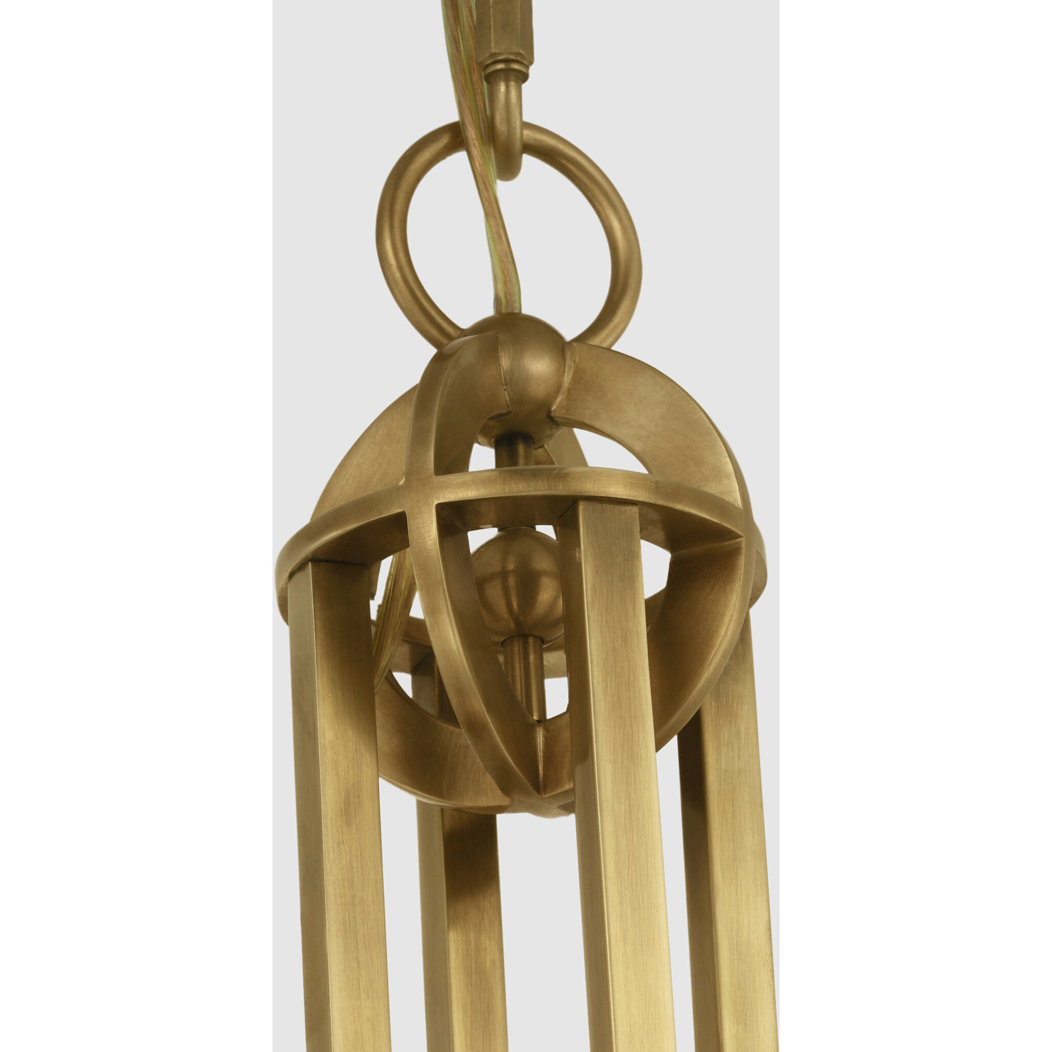 Chapman & Myers Gracie LED 13 inch Antique-Burnished Brass Captured Globe Pendant Ceiling Light, Medium
