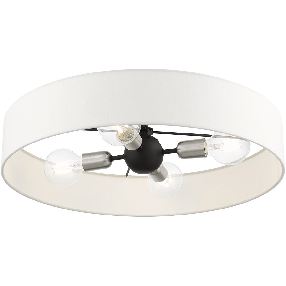Venlo 4 Light 22 inch Black with Brushed Nickel Accents Semi Flush Ceiling Light