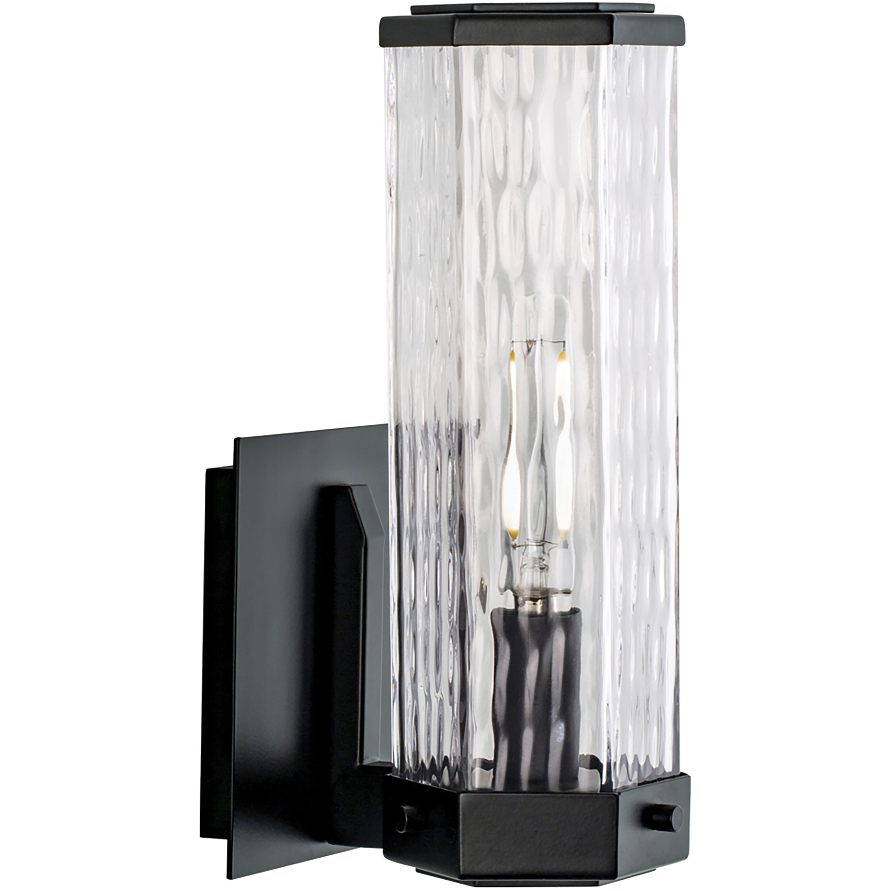 Polygon 1 Light 10.5 inch Matte Black Outdoor Wall Sconce