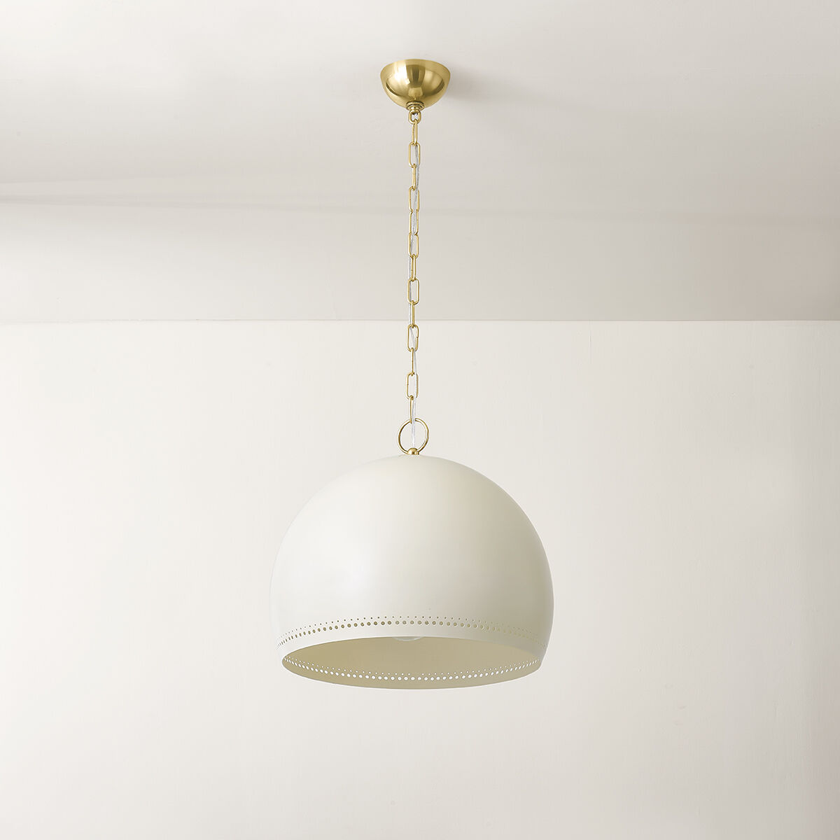 Etna 1 Light 17.75 inch Aged Brass/Soft Cream Pendant Ceiling Light