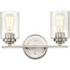 Moven 2 Light 14.25 inch Satin Nickel Bathroom Vanity Light Wall Light
