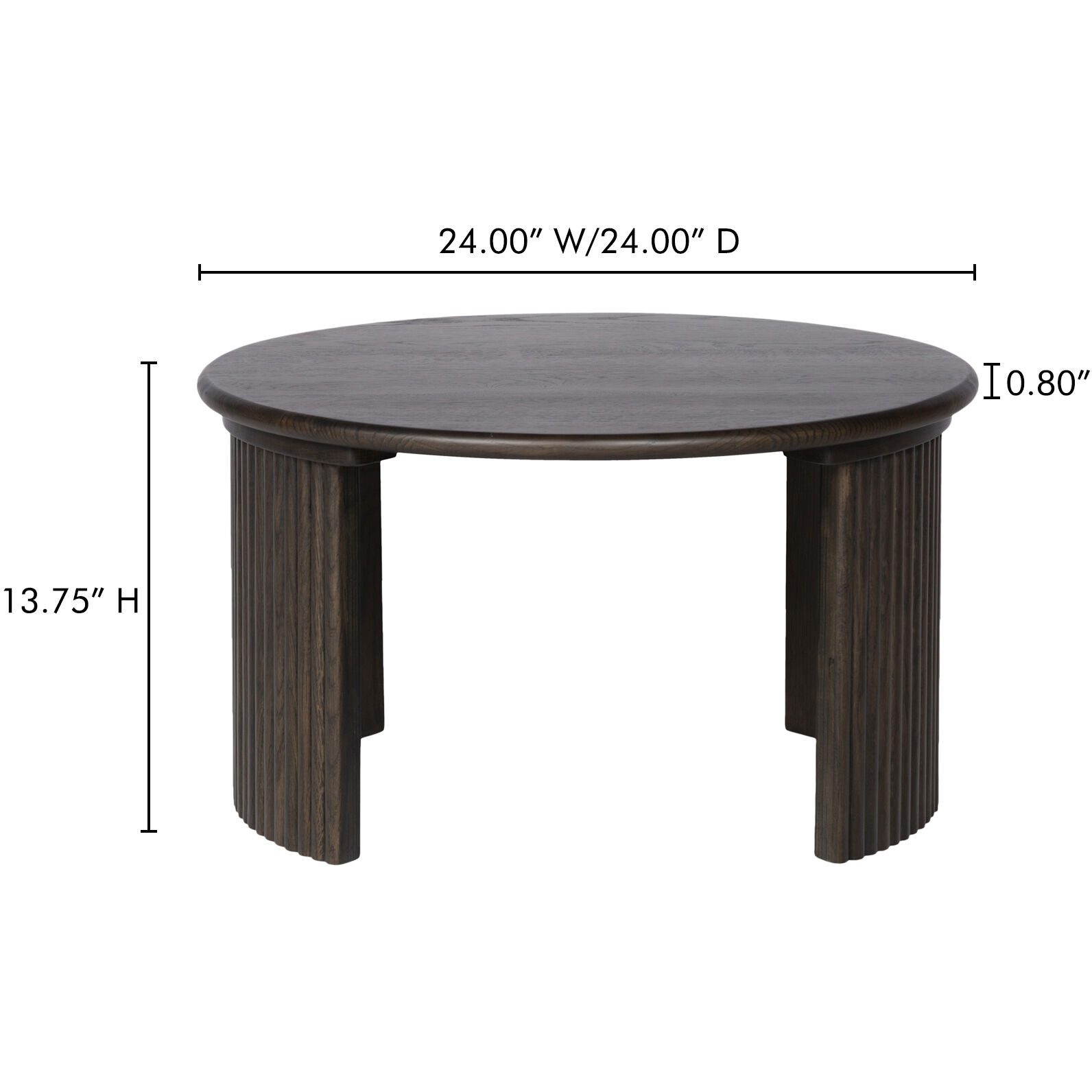 Penny 24 X 24 inch Brown Coffee Table, Small