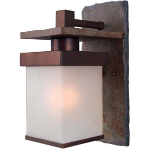 Boulder 1 Light 11 inch Natural Slate With Copper Outdoor Wall Lantern, Medium