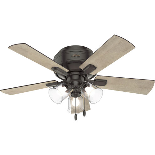Crestfield 42 inch Noble Bronze with Bleached Grey Pine/Greyed Walnut Blades Ceiling Fan, Low Profile