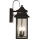 Crossbend 3 Light 20 inch Dark Bronze Gilded Outdoor Wall Mount