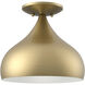 Amador 1 Light 10 inch Antique Brass Semi-Flush Mount Ceiling Light